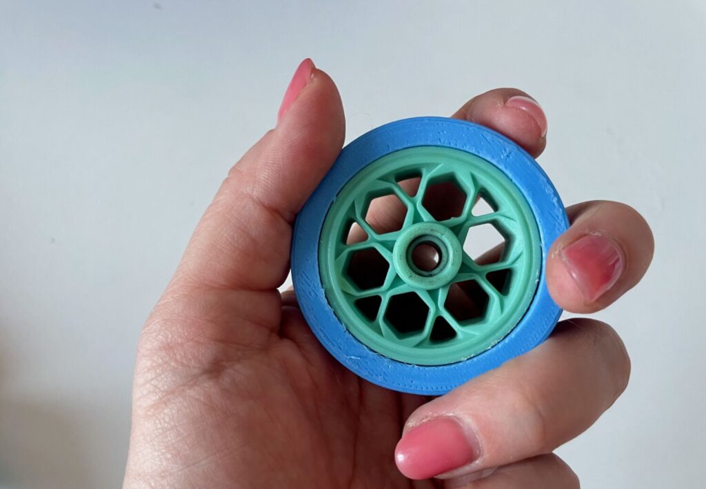 Ruota Carpisa GoTech riparata con stampa 3D