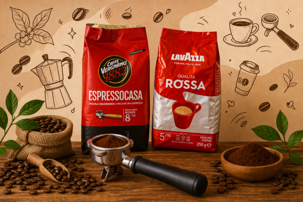Caffè macinato e in grani per espresso